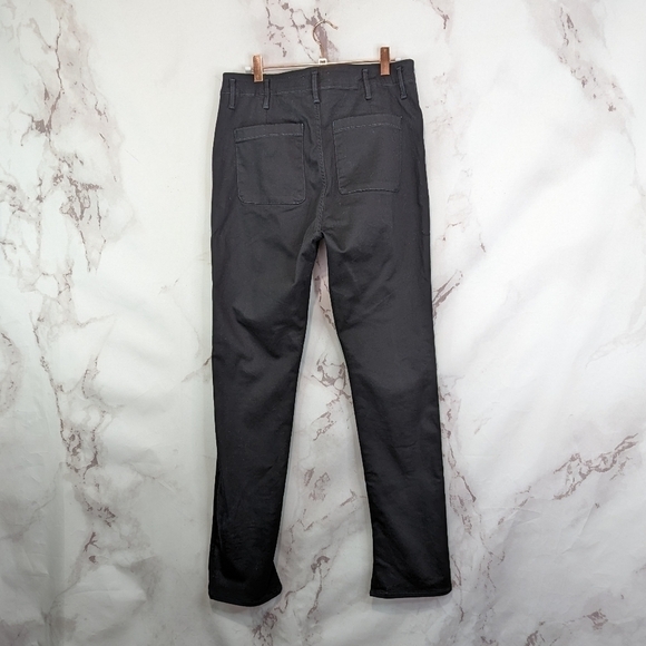 & Other Stories Pant 10 32 X 30 High Rise Black Cargo Carpenter Slit Hem Skinny - Picture 5 of 11
